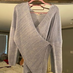 Blue wrap summer sweater